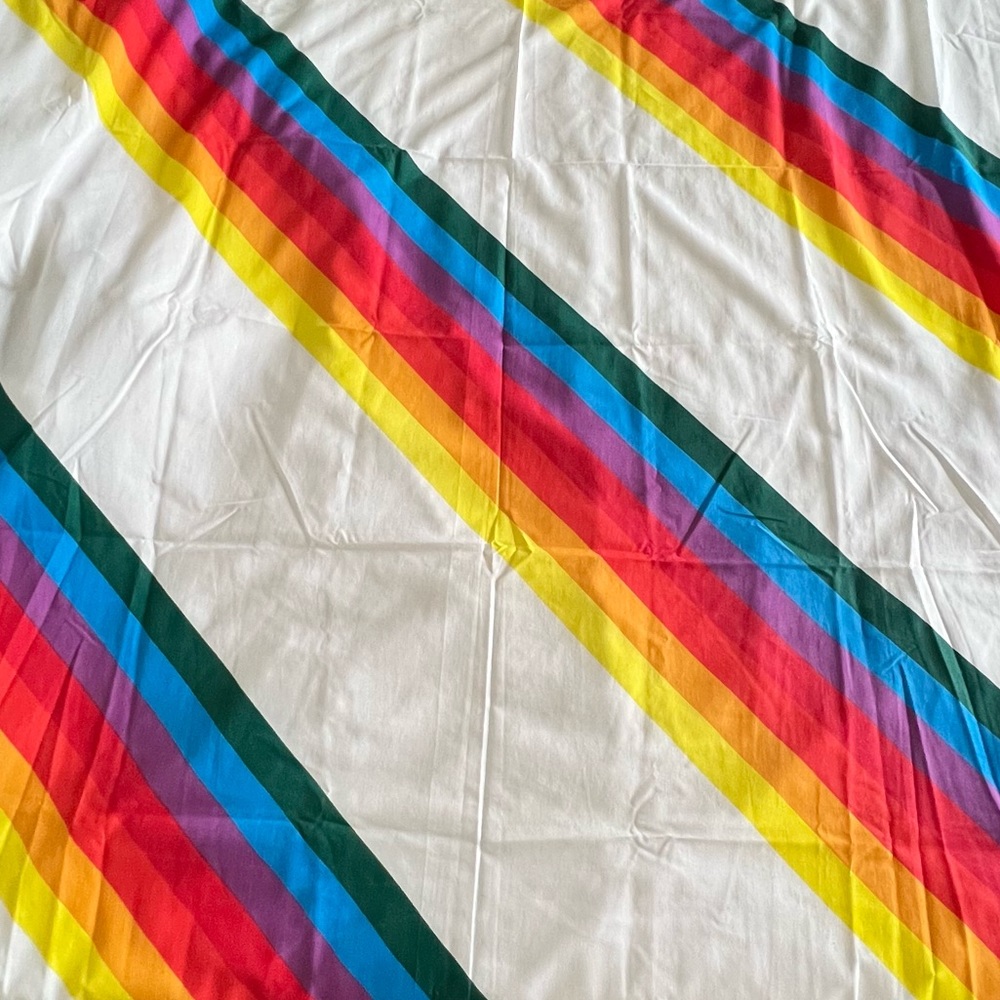 THOMASTAN No Iron Rainbow Striped Twin Size Bed Sheet Stranger Things Tapestry